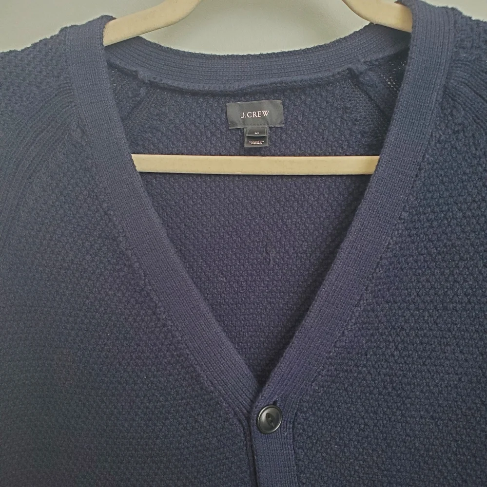 J.Crew Men's Navy Blue Open Cardigan Size Medium